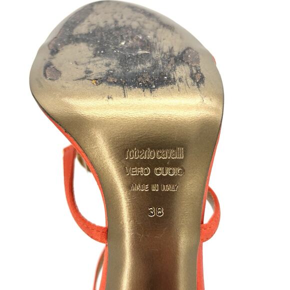 Vintage Roberto Cavalli Retro Snake Embellished Strappy Sandals 38 - Picture 10 of 10